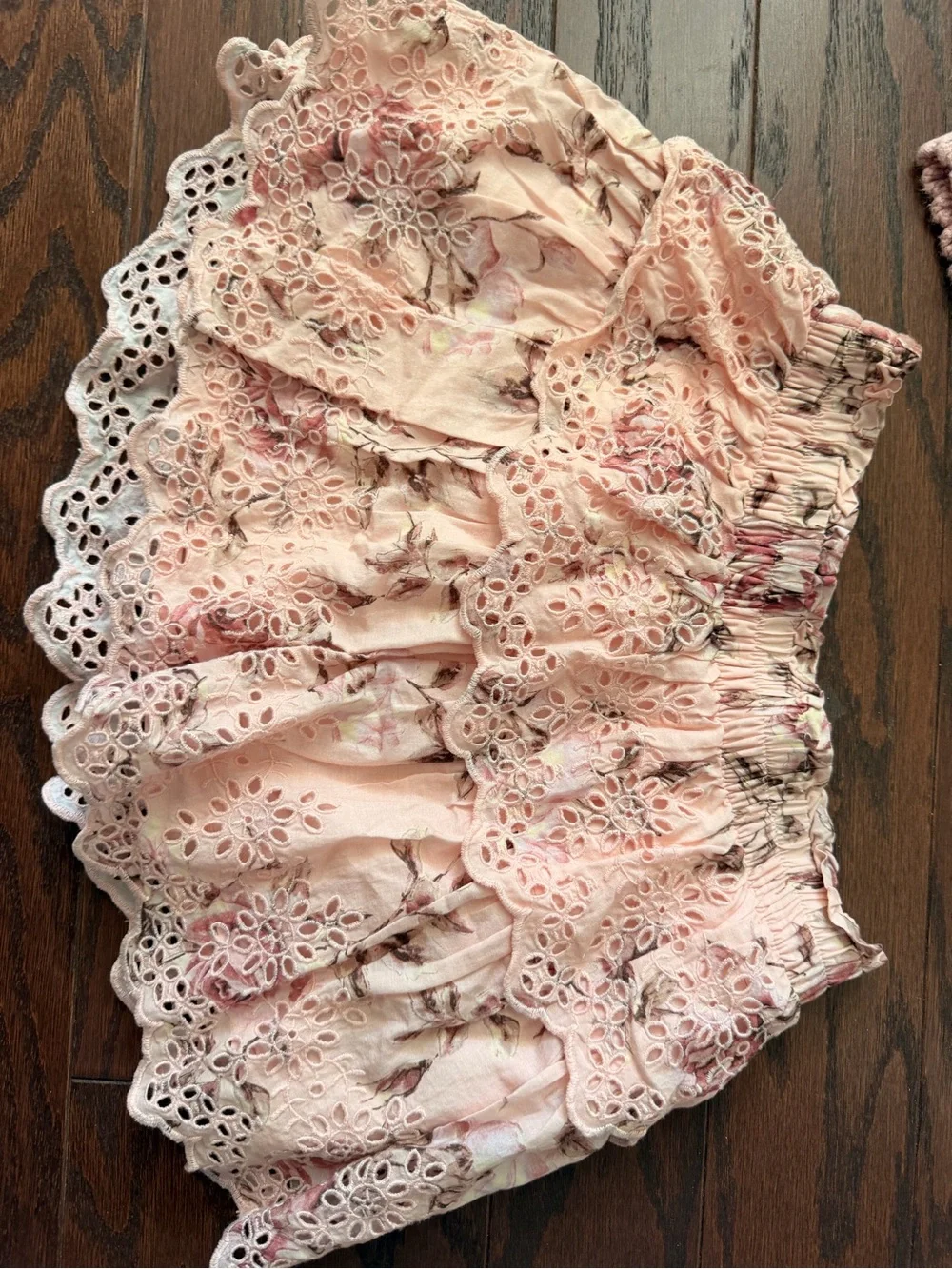 Loveshackfancy Gap kids Girls Pink Cable Knit Sweater & Lace Tiered Skirt Set S